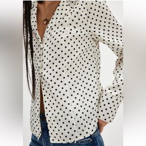 NWOT Free People Penny Polka Dot Top